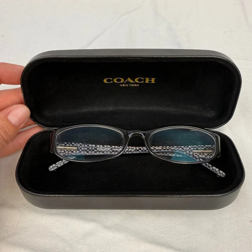 Coach Annabel 530 Black Eyeglasses Frames with Dragonfly Rhinestones and Case